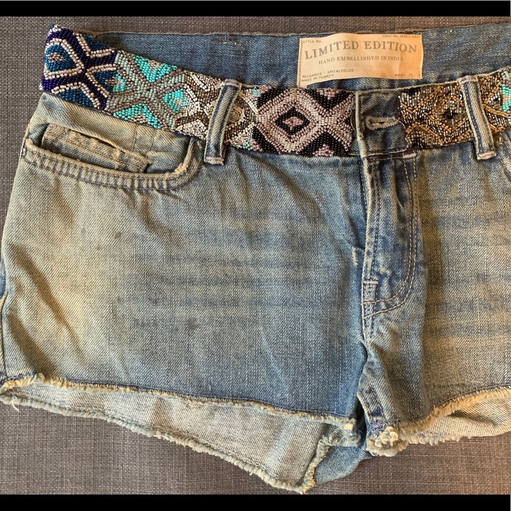 All saints denim shorts Size. 26